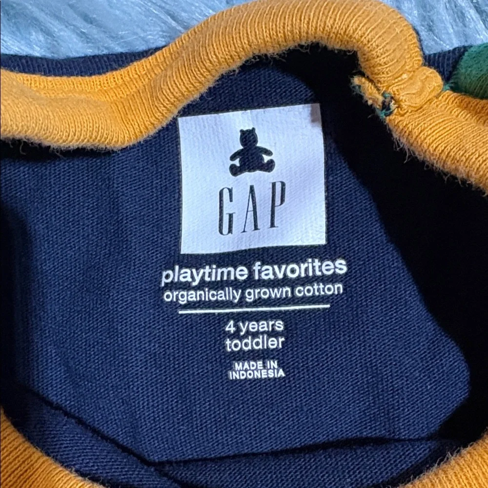 Baby GAP Playtime Favorites Navy Green Short Sleeve Tee sz 4 years